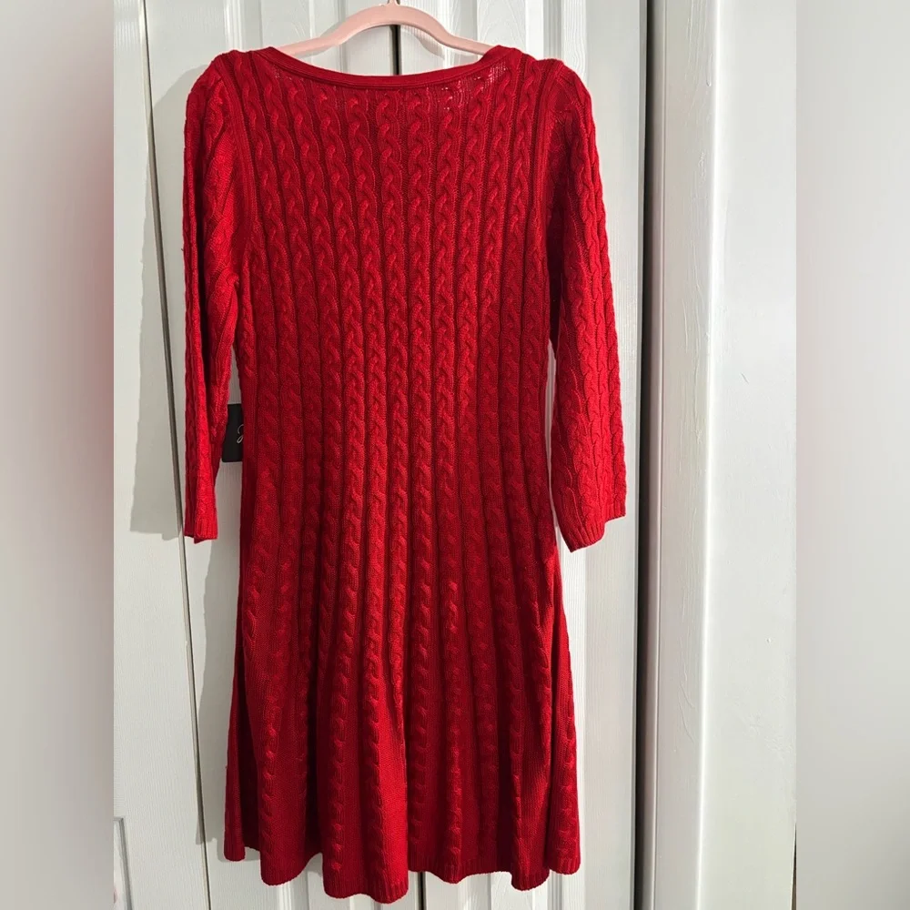 JH Cable Knit Sweater Dress – Red – Size Large – NWT - Picture 5 of 6